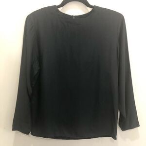 Vintage Pat Argenti Black Silk Blouse Size Small‎